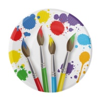 Piatti Pittura a colore 17 cm - 8 unità