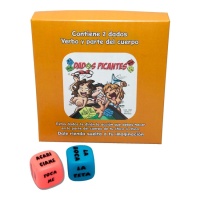 Set di 2 Dadi piccanti di verbo e parte del corpo