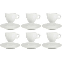 Tazza da caffè in porcellana da 120 ml con piattino - 6 servizi
