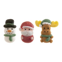 Figure di zucchero natalizie assortite da 3,5 cm - Dekora - 48 pezzi