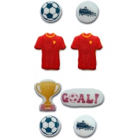 Decorazioni di zucchero assortite a tema calcio - 8 pezzi