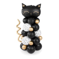 Bouquet di palloncini a forma di gatto nero - PartyDeco - 62 pezzi