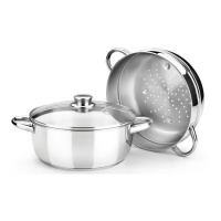 Pentola con cestello per la cottura a vapore da 24 cm Optima con coperchio - Monix