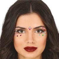 Gioielli adesivi per il viso di gocce multicolori