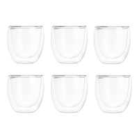 Set da 6 bicchieri in vetro borosilicato da 246 ml