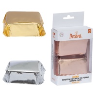 Pirottini plumcake metallizzati 8 x 5 x 3,2 cm - Decora - 20 unità