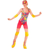 Costume da pattinatrice multicolore per donna