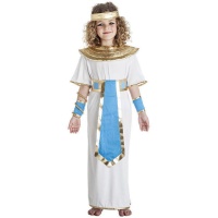 Costume da egiziana con cintura blu per bambina