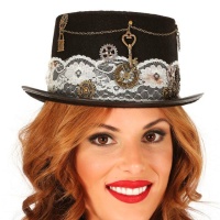 Cappello steampunk in feltro nero