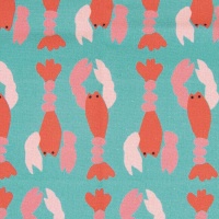 Tessuto in tela di cotone Lobsters Turchese - Katia