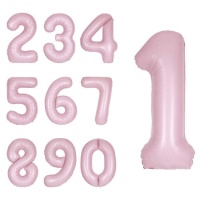 Palloncino rosa con numero 86,3 cm - Unico