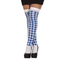 Calze rombi bianchi e blu stile Oktoberfest