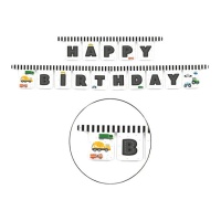 Corona di traffico di buon compleanno 3 m