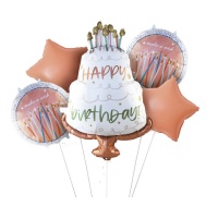 Bouquet di torte di compleanno con candele - 5 pezzi.