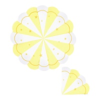 Tovaglioli triangolari giallo pastello 16 x 16 cm - 12 pezzi.