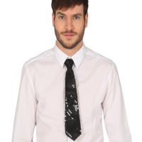 Cravatta con paillettes nere
