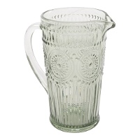 Brocca da 1 L in vetro inciso color acqua