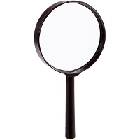 Lente d'ingrandimento in vetro con manico nero di 6 cm