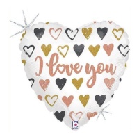 Palloncino cuore bianco I love you da 46 cm - Grabo