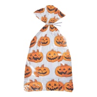 Sacchetti con zucche di Halloween 28 x 13 - 20 pz.