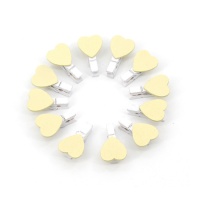Mollette decorative cuore giallo da 3,5 cm - 12 unità