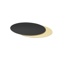 Sottotorta rotonda oro e nero da 24 x 24 x 0,3 cm - Decora