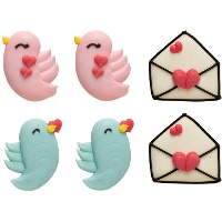 Figure di zucchero a forma di lettere d'amore - confezione da 6 pezzi