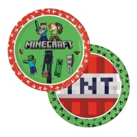 Piatti Minecraft 23 cm - 8 pezzi.