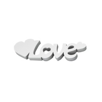 Figura polistirolo Love con cuori 24 x 71 cm
