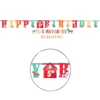 Ghirlanda personalizzabile Happy Birthday Farmhouse - 3 m
