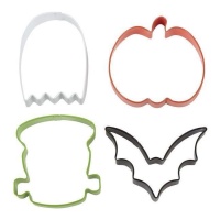 Tagliabiscotti pipistrello, zucca, fantasma e Frankenstein - Wilton - 4 pz.