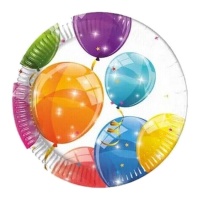 Piatti a palloncino lucidi da 20 cm - 8 pz.