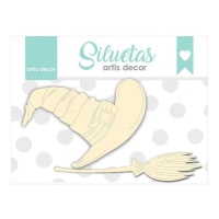 Siluette di Cappello da strega e Scopa - Artis decor - 2 unità