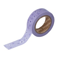 Washi tape fiori e fiocchi lilla - 10 m