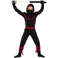 Costume da ninja nero e rosso per bambini