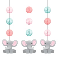 Decorazioni verticali Elephant Baby Girl - 3 unità
