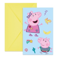 Inviti a Peppa Pig e George - 6 unità