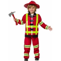 Costume da pompiere rosso e giallo per bambini