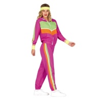 Costume fucsia ginnasta anni '80 da donna
