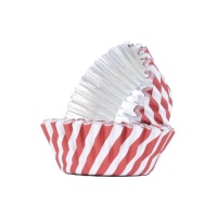 Pirottini cupcake rossi e bianchi con interno in alluminio - PME - 30 unità