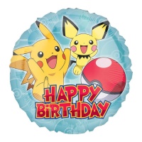 Palloncino di buon compleanno Pokemon Pikachu e Pichu 43 cm - Anagramma