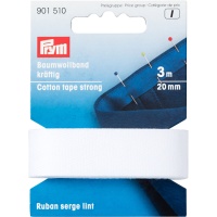 Nastro di cotone forte da 2 cm bianco - Prym - 3 m