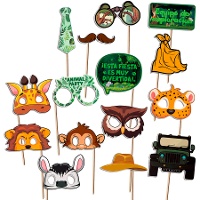 Kit per photocall di animali Safari - 15 pezzi