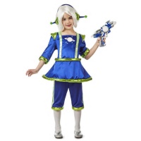 Costume da alieno blu con antenne per bambina