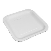 Piatti quadrati di cartoncino bianco da 26 cm - 12 pezzi
