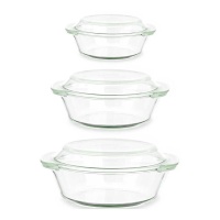 Casseruola in borosilicato da 0,7 L, 1 L e 1,5 L - Vivalto - 3 unità