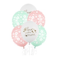 Palloncini in lattice I Love You Mom da 30 cm - PartyDeco - 50 unità