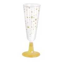 Coppa da 150 ml di cava con stelle dorate - 4 unità