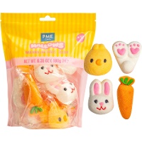 Marshmallow a forma di coniglio, pulcino e carota - 12 pezzi