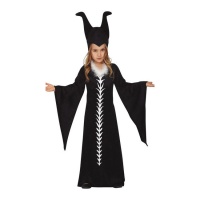 Costume strega fiaba con corna da bambina